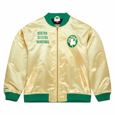 NBA セルティックス ジャケット サテン ヴィンテージロゴ  ライトウェイト ミッチェル＆ネス/Mitchell & Ness ゴールド