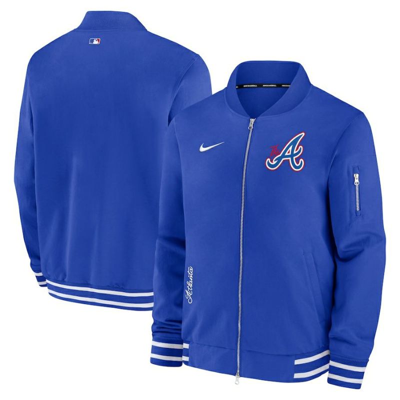 MLB ブレーブス ジャケット 2024 選手着用モデル オーセンティック Game Time Bomber Full-Zip Jacket  ナイキ/Nike ロイヤル | セレクション | MLB NBA NFL プロ野球グッズ専門店 公式オンラインストア