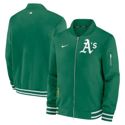 MLB アスレチックス ジャケット 2024 選手着用モデル オーセンティック Full-Zip Bomber Jacket ナイキ/Nike グリーン