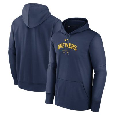 MLB ブリュワーズ パーカー 2024 選手着用モデル オーセンティック Practice Hoodie ナイキ/Nike ネイビー