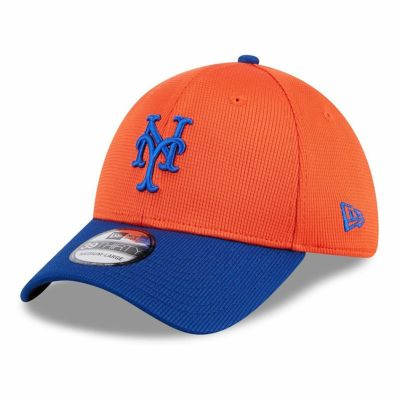 MLB メッツ キャップ 2024 スプリングトレーニング 39THIRTY Flex Hat 【サイドパッチ無し】  New Era  オレンジ ロイヤル