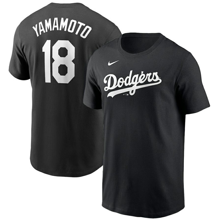 MLB 山本由伸 ドジャース Tシャツ Any Name & Number Midnight Mascot 