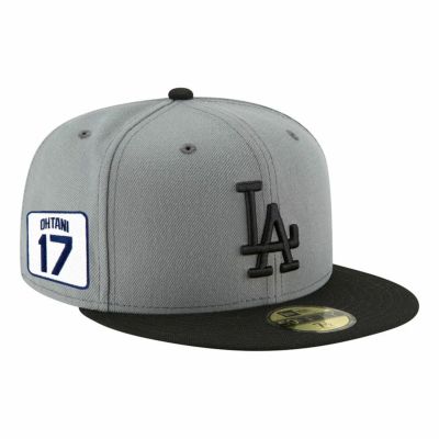 MLB 大谷翔平 ドジャース キャップ ネーム＆ナンバーパッチ 59FIFTY Fitted Hat ニューエラ/New Era グレー ブラック