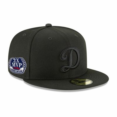 MLB 大谷翔平 ドジャース キャップ 2x MVPパッチ Dロゴ Black on Black 59FIFTY Fitted Hat ニューエラ/New Era ブラック