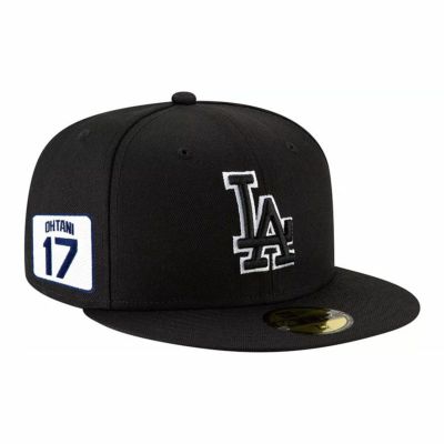 MLB 大谷翔平 ドジャース キャップ ネーム＆ナンバーパッチ Outline 59FIFTY Fitted Hat ニューエラ/New Era ブラック