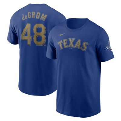 MLB ジェイコブ・デグロム レンジャーズ Tシャツ 2024ゴールドコレクション WS優勝  ネーム＆ナンバー ナイキ/Nike ロイヤル