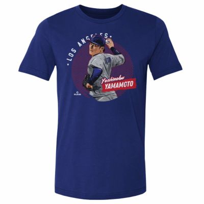MLB 山本由伸 ドジャース Tシャツ Los Angeles D Dots WHT T-Shirt 500Level ロイヤルブルー