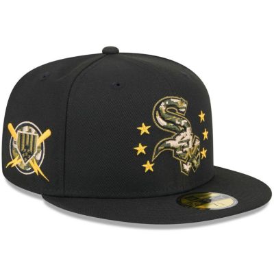 MLB ホワイトソックス キャップ 2024 アームドフォースデー On-Field 59FIFTY Fitted Hat ニューエラ/New Era ブラック