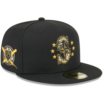 MLB マリナーズ キャップ 2024 アームドフォースデー On-Field 59FIFTY Fitted Hat ニューエラ/New Era ブラック
