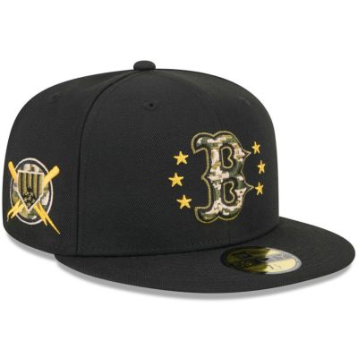 MLB レッドソックス キャップ 2024 アームドフォースデー On-Field 59FIFTY Fitted Hat ニューエラ/New Era ブラック