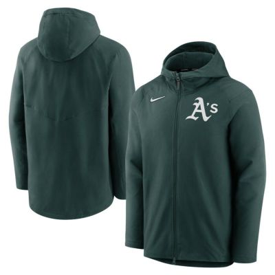 MLB アスレチックス パーカー オーセンティックコレクション AC Raglan フルジップ フーディー ナイキ/Nike グリーン