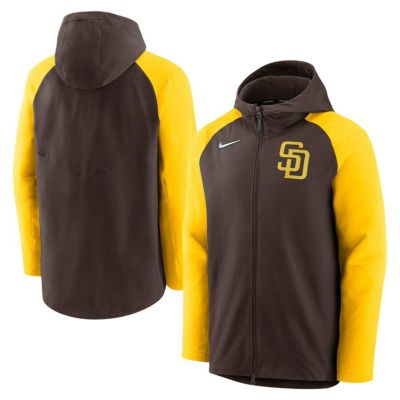 MLB パドレス パーカー オーセンティックコレクション AC Raglan フルジップ フーディー ナイキ/Nike ブラウン ゴールド