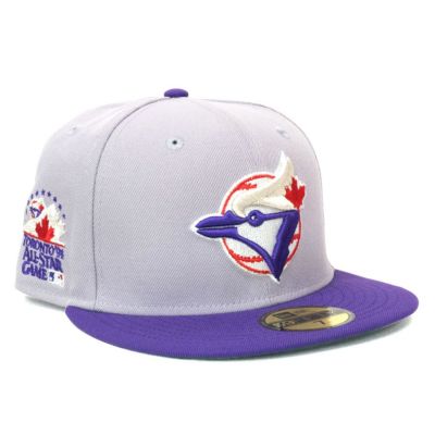 MLB ブルージェイズ キャップ 【海外別注 花巻東カラー】MLB オールスター1991 トロント 59FIFTY ニューエラ/New Era グレー パープル