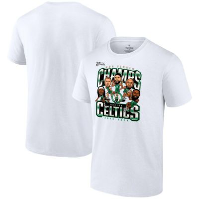 NBA セルティックス Tシャツ NBAファイナル2024 優勝記念 Champions Pull Up Jumper Caricature T-Shirt Fanatics ホワイト