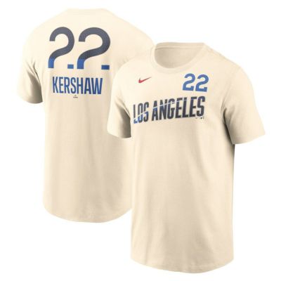MLB クレイトン・カーショー ドジャース Tシャツ 2024 シティーコネクト Fuse Name & Number T-Shirt ナイキ/Nike クリーム