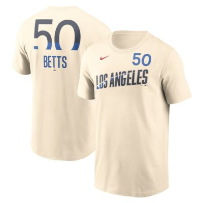 MLB ムーキー・ベッツ ドジャース Tシャツ 2024 シティーコネクト Fuse Name & Number T-Shirt ナイキ/Nike クリーム