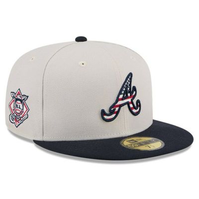 MLB ブレーブス キャップ 2024 独立記念日 Fourth of July 59FIFTY Fitted Hat ニューエラ/New Era カーキ ブラック