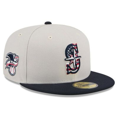 MLB マリナーズ キャップ 2024 独立記念日 Fourth of July 59FIFTY Fitted Hat ニューエラ/New Era カーキ ブラック