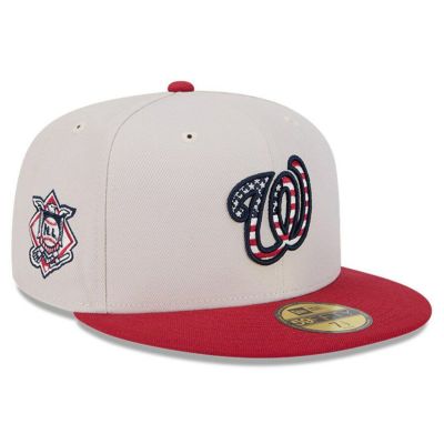 MLB ナショナルズ キャップ 2024 独立記念日 Fourth of July 59FIFTY Fitted Hat ニューエラ/New Era カーキ レッド