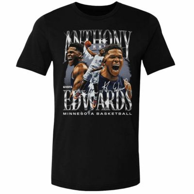 NBA アンソニー・エドワーズ ティンバーウルブズ Tシャツ Minnesota Vintage WHT 500Level ブラック