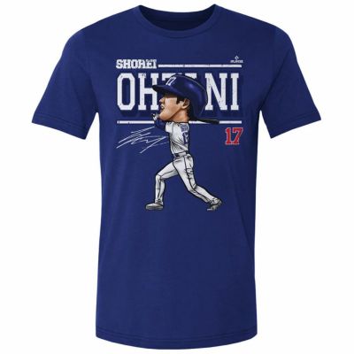 MLB 大谷翔平 ドジャース Tシャツ 【New Model】 Los Angeles D Cartoon WHT T-Shirt 500Level ロイヤルブルー
