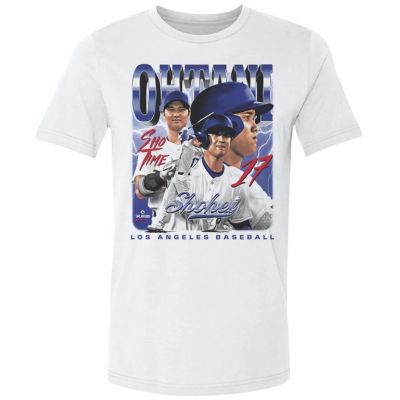 MLB 大谷翔平 ドジャース Tシャツ Los Angeles D Vintage Distressed 500Level ホワイト