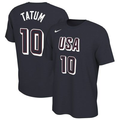 ジェイソン・テイタム アメリカ代表 Tシャツ USA バスケットボール 2024 ネーム＆ナンバーTee ナイキ/Nike ネイビー