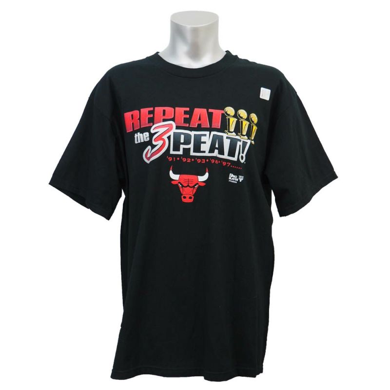 NBA Tシャツ ブルズ リピート・ザ・ 3 ピート ブラック レアアイテム