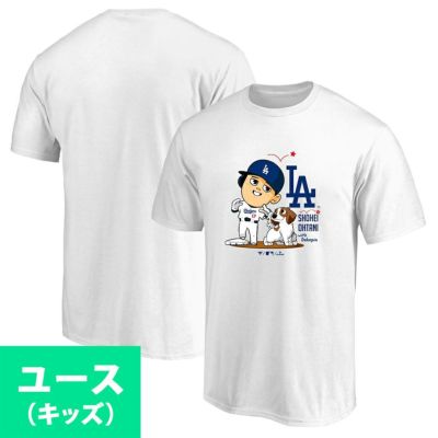 キッズサイズ 大谷翔平 x デコピン ヘッドバンプ Tシャツ ドジャース Fanatics ホワイト oh24gd