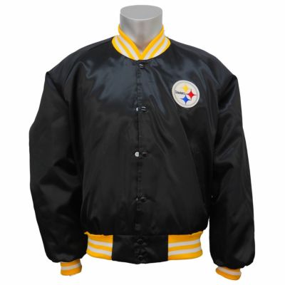NFL スタジアムジャンパー スティーラーズ オーセンティック サテン ジャケット チョークライン/Chalk Line ブラック レアアイテム【OCSL】