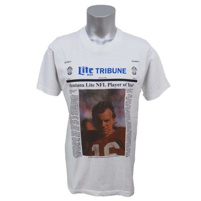 NFL 49ers ジョー・モンタナ 1991 ジョー・モンタナ ライトオブザイヤー Tシャツ ホワイト レアアイテム【OCSL】