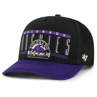 MLB ロッキーズ キャップ Double Header Baseline Hitch Cap 47Brand ブラック パープル
