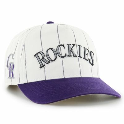 MLB ロッキーズ キャップ Double Header Pinstripe Hitch Cap 47Brand ホワイト パープル