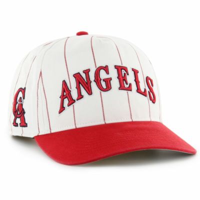 MLB カリフォルニア・エンゼルス キャップ Double Header Pinstripe Hitch Cap 47Brand ホワイト レッド