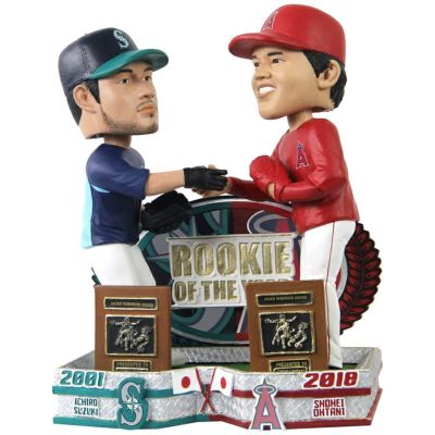 MLB 大谷翔平 & イチロー エンゼルス マリナーズ ボブルヘッド 【223個限定】2001 & 2018 AL ROY Dual Bobblehead フィギュア FOCO