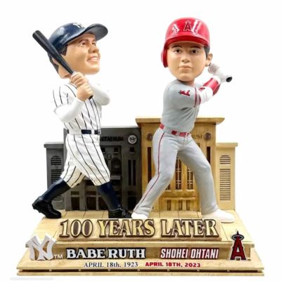 MLB 大谷翔平 & ベーブ・ルース エンゼルス ヤンキース ボブルヘッド 【216個限定】100 Years Later Dual Bobblehead フィギュア FOCO