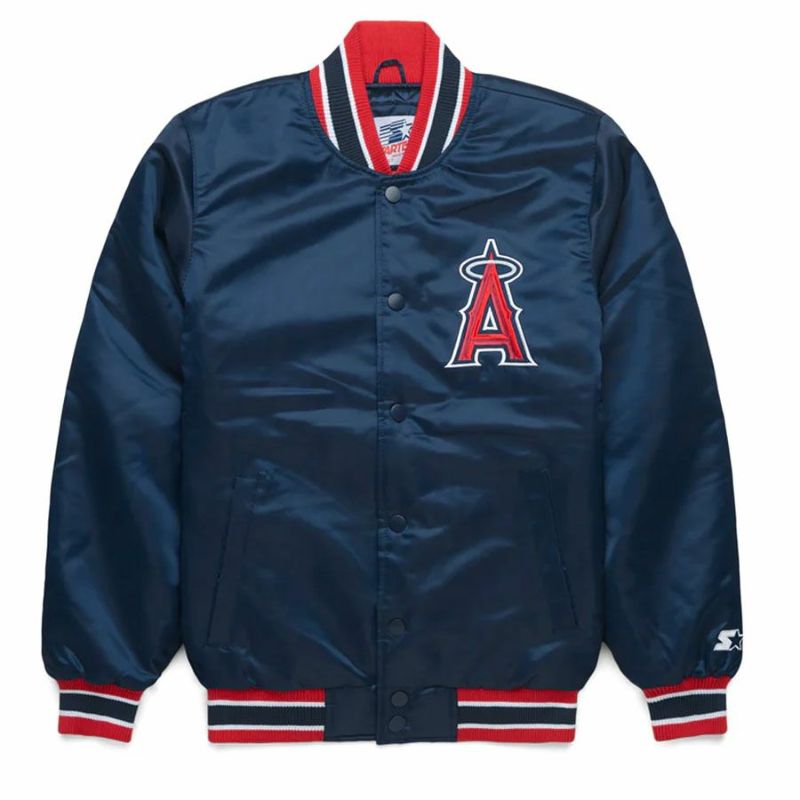 MLB エンゼルス ジャケット アウター サテンジャケット Satin Jaket STARTER ネイビー レッド | セレクション | MLB  NBA NFL プロ野球グッズ専門店 公式オンラインストア