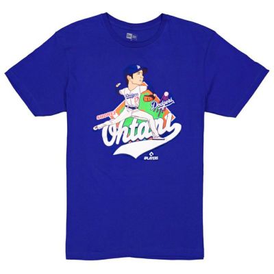 MLB 大谷翔平 ドジャース Tシャツ 【海外版】ピッチング デザイン T-Shirt ニューエラ/New Era ロイヤル【2411FSPR】
