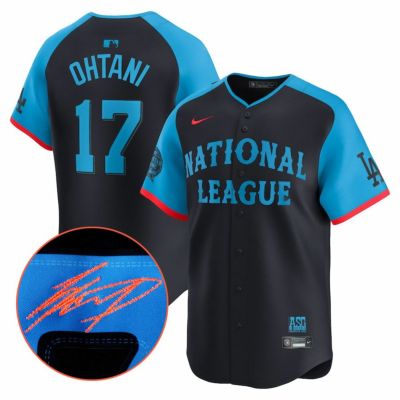 MLB 大谷翔平 ドジャース ユニフォーム 【海外カスタム】オールスターゲーム2024 リミテッド サイン刺繍 ナイキ/Nike ネイビー【2411FSPR】