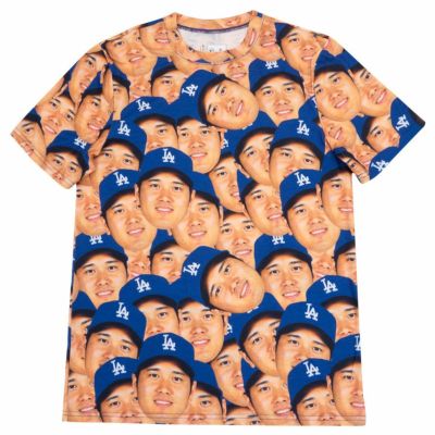 MLB 大谷翔平 ドジャース Tシャツ 【海外版】オールオーバー All-Over T-Shirt 顔だらけ FOCO ロイヤル oh24gd【2411FSPR】