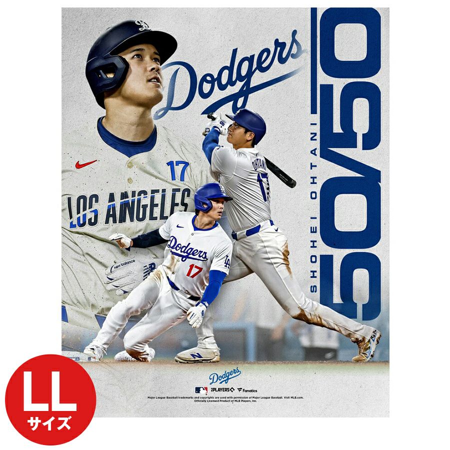 MLB 大谷翔平 ドジャース ポスター 50/50達成記念 Club Season Record 