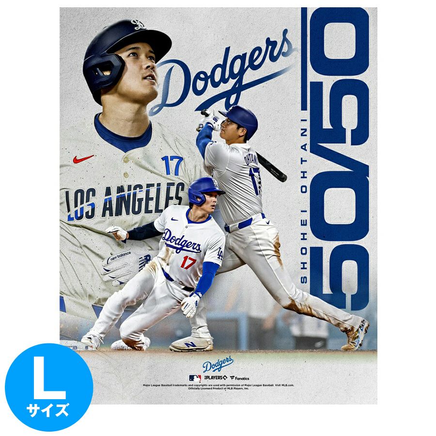 MLB 大谷翔平 ドジャース ポスター 50/50達成記念 Club Season Record 