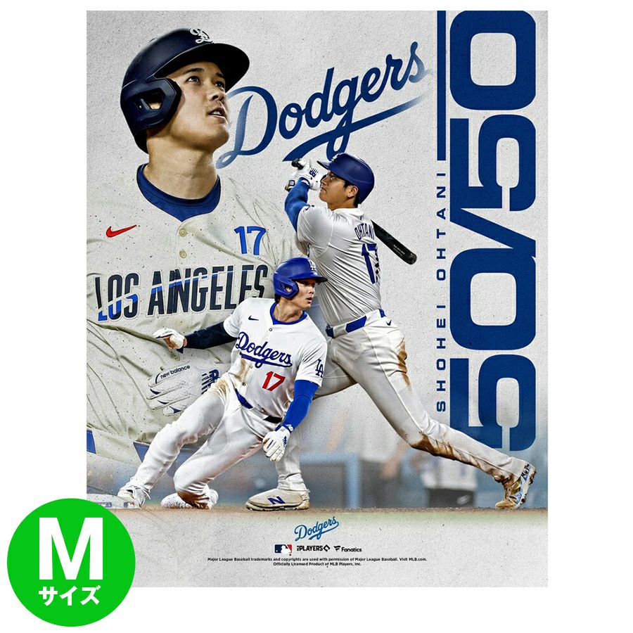 MLB 大谷翔平 ドジャース ポスター 50/50達成記念 Club Season Record 