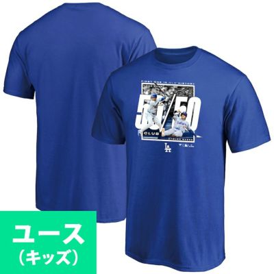 MLB 大谷翔平 ドジャース Tシャツ ユース キッズ 50/50達成記念 FIRST ONE IN MLB HISTORY Tシャツ Fanatics JP ブルー