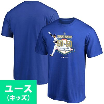 MLB 大谷翔平 ドジャース Tシャツ ユース キッズ 50/50達成記念Tシャツ Fanatics JP ブルー