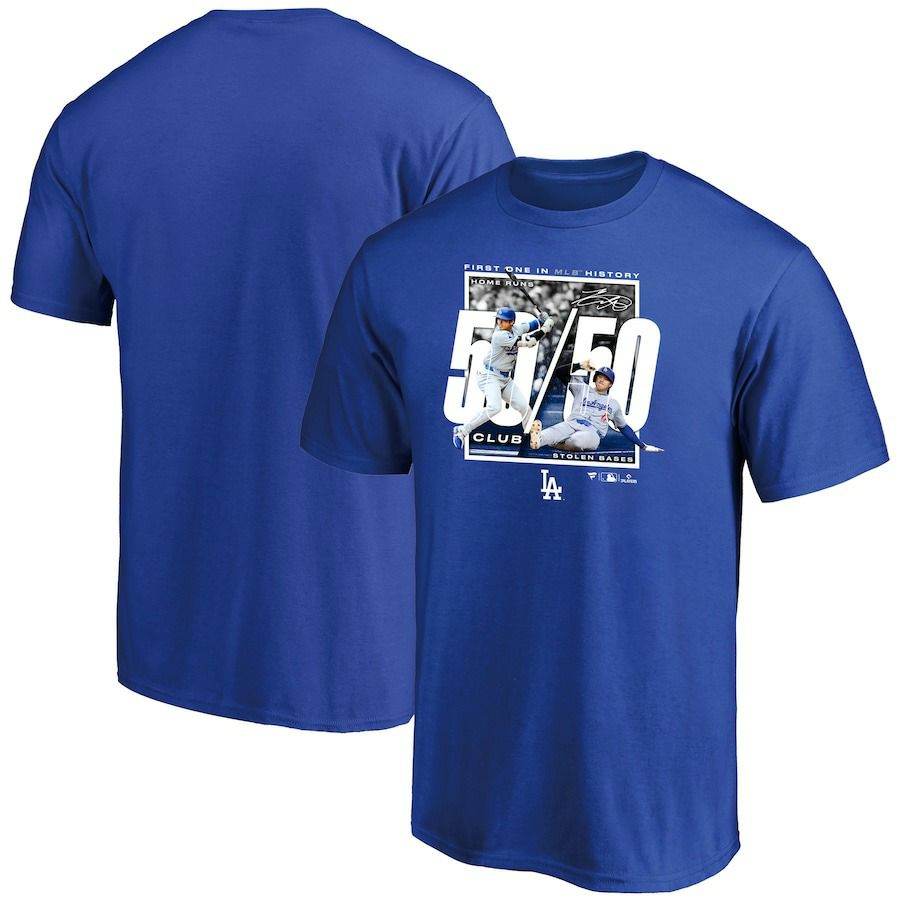 MLB 大谷翔平 ドジャース Tシャツ 50/50達成記念 FIRST ONE IN MLB 