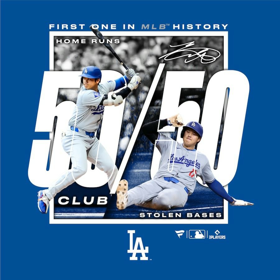 祝❗️MLB史上初の50-50達成? ドジャース大谷翔平選手の50-50達成記念 