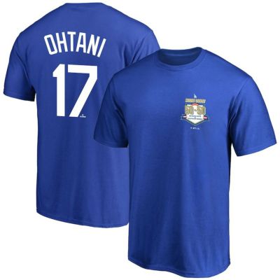 MLB 大谷翔平 ドジャース Tシャツ 50/50達成記念 ネーム＆ナンバー Ｔシャツ Fanatics JP ブルー