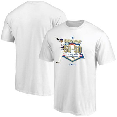 MLB 大谷翔平 ドジャース Tシャツ 50/50達成記念Tシャツ Fanatics JP ホワイト