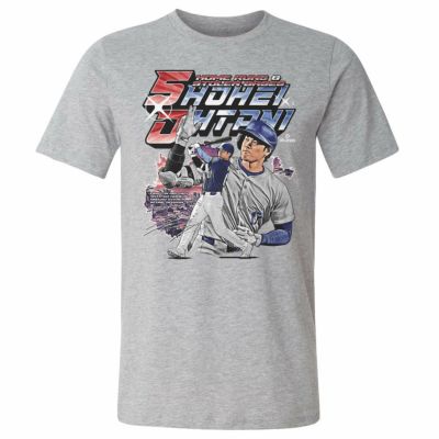MLB 大谷翔平 ドジャース Tシャツ 【New Model】 50/50達成記念 Club Vintage WHT T-Shirt 500Level ヘザーグレー